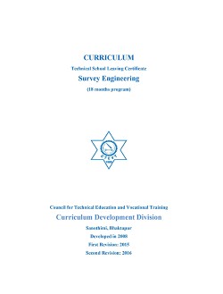Syllabus - Curriculum Technical School Leaving Certificate Survey Engineering (18 months program)
